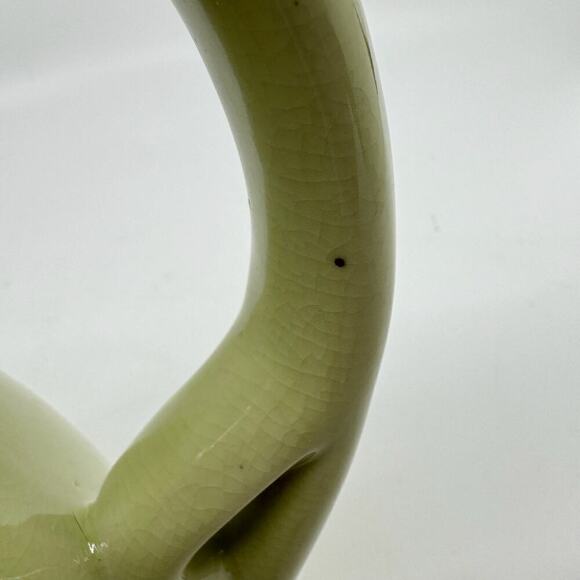 Vintage Mid-Century Large Crazed Pastel Green Pitcher Jug - Picture 8 of 8